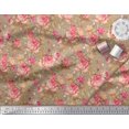 thumbnail image 2 of Soimoi Poly Georgette Fabric Check,Leaves & Rose Floral Printed Fabric 1 Yard 52 Inch Wide, 2 of 3