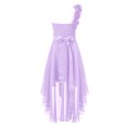 thumbnail image 2 of RUNQHUI Robe à une Épaule pour Filles Enfants Robe de Demoiselle d'Honneur en Mousseline Asymétrique Robe Formelle de Bal de Promo Fête Lavande 8, 2 of 6