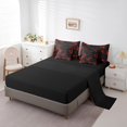thumbnail image 3 of YST Red Honeycomb Print 7 Piece Bed in a Bag, Queen Size, Black Hexagonal Pattern, 3 of 5