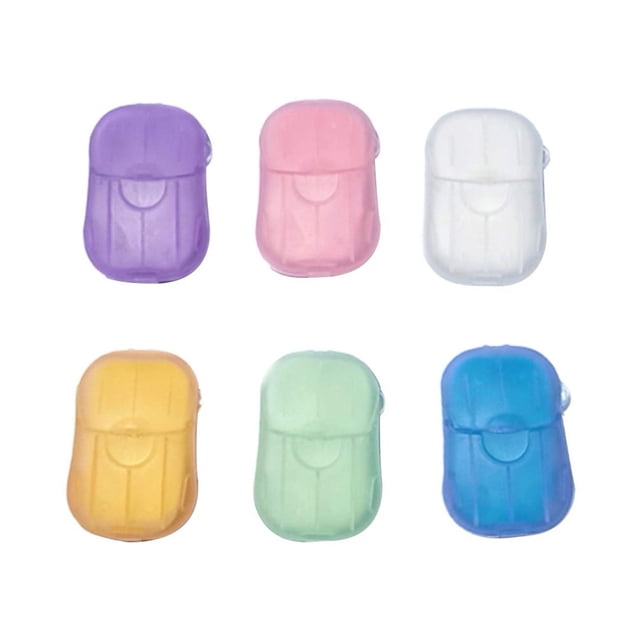 SUTENGDA 10 Boxes Soap Paper Sheets Mini Portable Disposable Travel Soap Sheets Hand Washing Cleaning Soap Slices for Outdoor Camping Hiking Random Color (200 Sheets )
