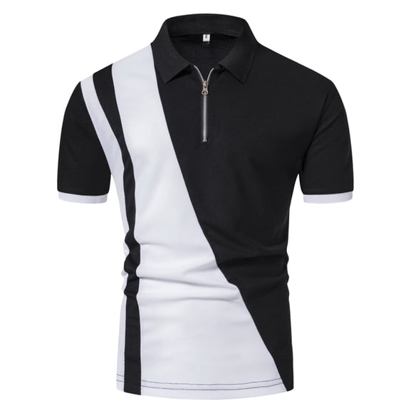 BOBOGOJP Mens Polo Shirt Short Sleeve Sports Polo Shirts Mesh Tennis T-Shirt (Black,M)