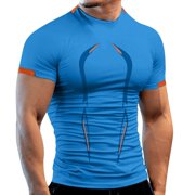 Ketyyh-chn99 Tshirts Shirts for Men Solid Color Short Sleeve Tee T Shirts for Men Soft Classic Tee Men's T-Shirt Blue,M