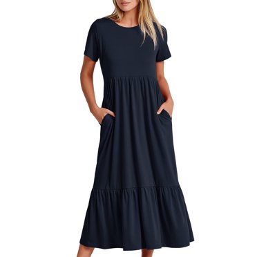 Kcavykas Robes pour Dames, Cadeaux de la Fête des Mères, Robe Décontractée pour Femmes Grande Taille à Imprimé Floral, Col en V, Manches Courtes