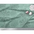 thumbnail image 2 of Soimoi Green Rayon Fabric Snow Flakes Floral Decor Fabric Printed Yard 56 Inch Wide, 2 of 5