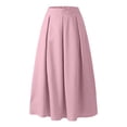 thumbnail image 4 of Pisexur Jupe Mode Femmes Printemps Été Ceinture Fermeture Éclair Taille Haute Uni Jupe Rétro Femmes Plissée Robe Femmes, 4 of 5