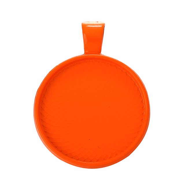 maskred 100pcs Base Pendant Tray Round Blank Self-Assembly Findings Crafts Necklace Pendants Accessory Fashion Colorful Yellow Orange