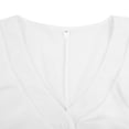 thumbnail image 4 of Women Button-down Ruffle Shirt Solid Color V-neck Long Sleeve Blouse, 4 of 6