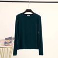 thumbnail image 1 of LNGOOR T-Shirt de Base Uni en Modal à Col Rond à Manches Longues pour Femmes, Automne, T-Shirt de Base, Hauts, T-Shirt Passe-Partout, Grande Taille, sous-Vêtement, 1 of 7