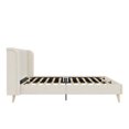 thumbnail image 4 of Novogratz Holly Upholstered Wingback Bed, Queen, Ivory Velvet, 4 of 9