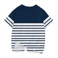 thumbnail image 5 of Meichang T-Shirts à Rayures pour Enfants T-Shirts Graphiques Tendance Manches Courtes Col Rond Hauts d'Été Décontractés Coupe Ample Chandails Légers à Enfiler pour 3-14 Ans, 5 of 5