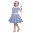 thumbnail image 1 of XEGLSBU Short Sleeve Belt Splicing Vintage Children's Dress Princess Dress, 1 of 3