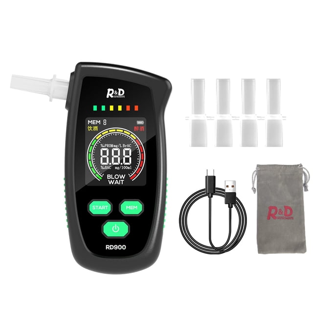 Testeur d'Alcool Haute Précision Portable Numérique à Affichage LED Alcootest USB Rechargeable Testeur d'Alcool Analyseur de Respiration Dispositif de Détection d'Alcool