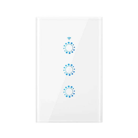 Wi-Fi Smart Switch Light Switch Voice Control, Remote Control, Touch Control Compatible with Alexa Google Assistant Schedule, Timer, Countdown Needs Neutral Wire No Hub Required 95-250V