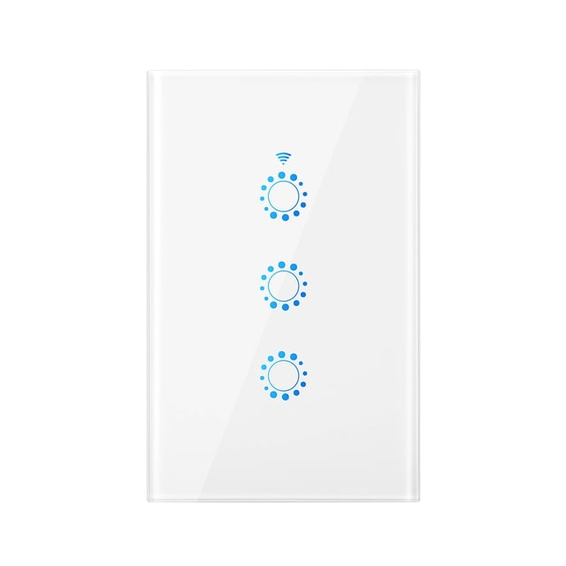 Wi-Fi Smart Switch Light Switch Voice Control, Remote Control, Touch Control Compatible with Alexa Google Assistant Schedule, Timer, Countdown Needs Neutral Wire No Hub Required 95-250V