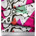 thumbnail image 2 of Soimoi polyester Crepe Fabric Animal Skin & Triangle Geometric Decor Fabric Printed Yard 52 Inch Wide, 2 of 3