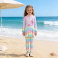 thumbnail image 2 of JTieacloth Girls Swimwear Two Piece Rash Guard UPF 50+ Sun Bathing With Swim Shorts,Sizes 9-11 Years, 2 of 4