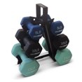 thumbnail image 1 of HolaHatha 5, 10, and 15 LB Neoprene Dumbbell Free Hand Weight Set w/ Rack, Multi, 1 of 11