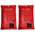 thumbnail image 1 of 4 Pcs Couverture d'Urgence contre l'Incendie, Couverture contre l'Incendie, Couverture de Suppression des Incendies pour Cuisine, Gril, Foyer (39.4 Pouces x 39.4 Pouces), 1 of 7