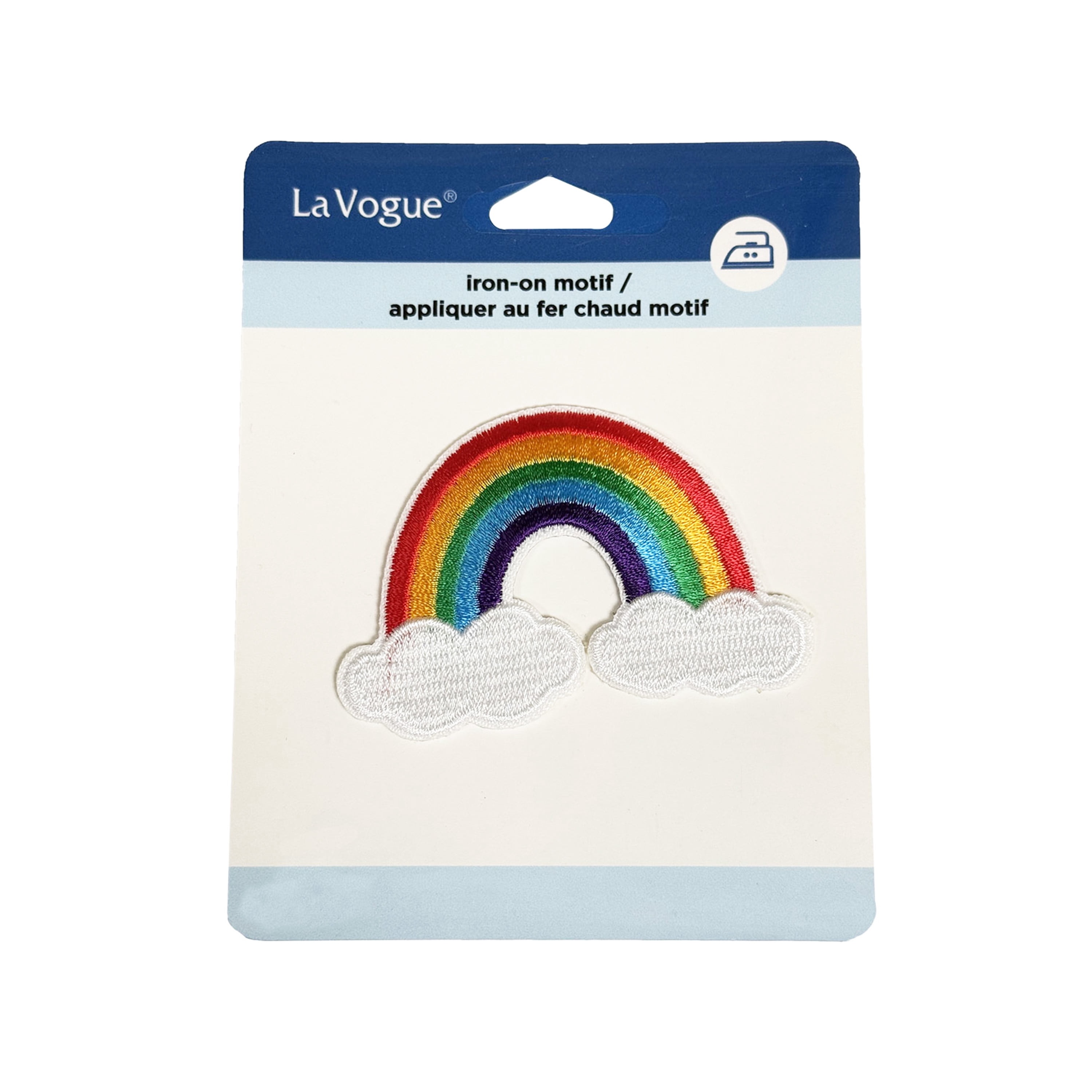 LA VOGUE Rainbow écusson brodé thermocollant, 1 pièce - ~11.43 × 8.89 cm (4.5 × 3.5 po)