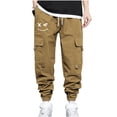 thumbnail image 2 of TIMIFIS Cargo Pants for Men Casual Solid Button Zipper Sweatpants Classic Athletic Jogger Pants with Pockets, 2 of 6