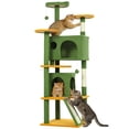 thumbnail image 1 of PawHut 54" Cat Tree Tower with Scratching Posts, Cat Condos, Green, 1 of 10