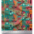 thumbnail image 1 of Soimoi Green Moss Georgette Fabric Architectural Structure Architectural Printed Craft Fabric by the Yard 42 Inch Wide, 1 of 5