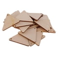 thumbnail image 1 of Pièces en Bois Non Finies en Forme de Triangle avec Trou 25 Pcs 50mm, 1 of 8