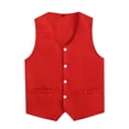 thumbnail image 3 of Kaerm Kids Boys Girls Volunteer Activity Vest Waistcoat Solid Button Up Public Activities Tops Uniform Red L, 3 of 9