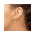 thumbnail image 3 of Boucles d'Oreilles Doubles en Or Jaune et Blanc 14K, 3 of 4