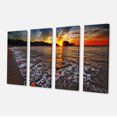 thumbnail image 2 of Setting Sun and White Waves - Seashore Photo Canvas Art Print, 2 of 3