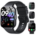 thumbnail image 1 of Montre Intelligente Compatible Android et iPhone, 1,96 Pouce, pour Hommes et Femmes, Plus de 110 Modes Sportifs, Suivi d'Activité, Répond aux Appels et aux Messages, Étanchéité IP68, Idéale comme Cadeau (Noire)., 1 of 7