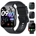 Smart Watch convient pour Android et iPhone Smartwatch de 1,96'' pour hommes Femmes 110+ Modes de sport Fitness Tracker avec réponse Faites des appels/message rappel, IP68 Étanche pour cadeau (Noir)