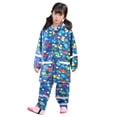 thumbnail image 2 of MIASHUI Manteau de Pluie Imperméable à Capuche pour Tout-Petits Garçons Filles, Veste + Pantalon, Bleu Foncé, 8 Ans, 2 of 8