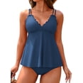 thumbnail image 1 of Charmo Two Piece Retro Tankini Swimsuit for Womens Double Straps Swimwear, 1 of 5