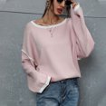 thumbnail image 2 of Pompotops Manteau Chandail à Col Rond pour Femmes Mode Haut Chandails pour Femmes Ample Manteau à Manches Longues Liquidation, 2 of 7