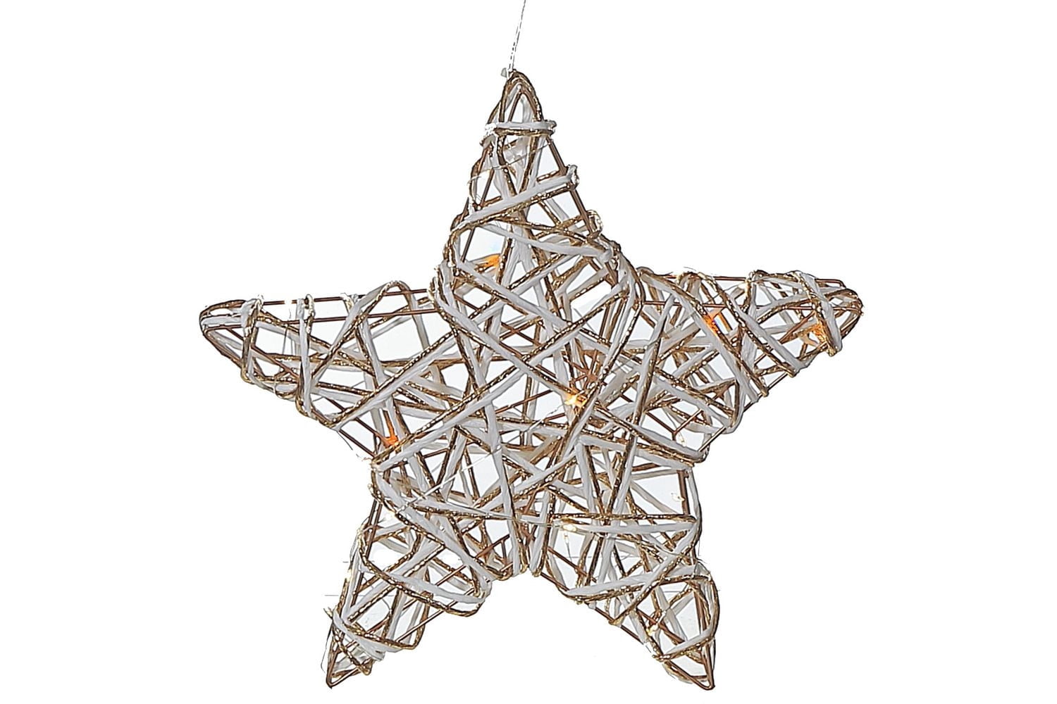 Petite Étoile En Papier Blanc Et Doré À Led 11,42"