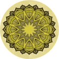 thumbnail image 1 of Ahgly Company Tapis de Zone Rond d'Intérieur Lavable à la Machine, Transitionnel, Jaune Néon, 6 Pieds Rond, 1 of 7