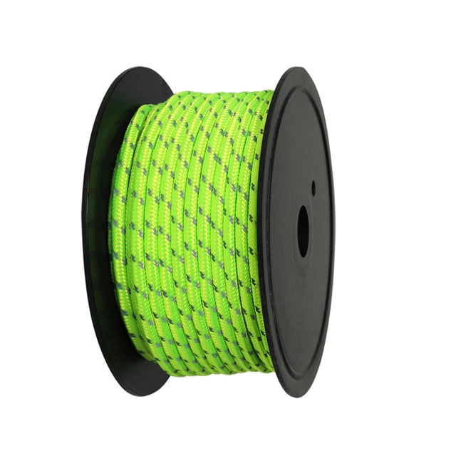VONKY 30M 6mm Reflective Tent Rope Guylines for Outdoor Travel Canopy Guy Line Black Fluorescent Green
