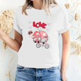 thumbnail image 1 of Pisexur T-shirt de la Saint-Valentin Haut T-shirt de la Saint-Valentin pour Femme Amour Imprimé T-shirt à Manches Courtes Haut à Manches Courtes Col Rond Haut/chemise, 1 of 5