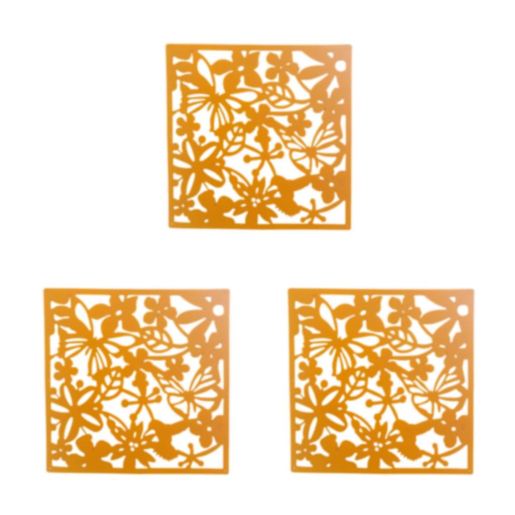 Wweixi 4pcs Hotel Home Bar Room Divider Screens Panel Stylish And Functional Hanging Divider Modern Foldable For Durable Yellow Butterflies 3Set