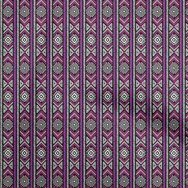 oneOone Cotton Flex Pink Fabric Tribal Sewing Craft Projects Fabric Prints By Yard 40 Inch Wide