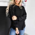 thumbnail image 1 of Mikilon Woman O Neck Long Sleeve T Shirt Autumn Sequins Blouse Tops Sweatshirt, 1 of 8
