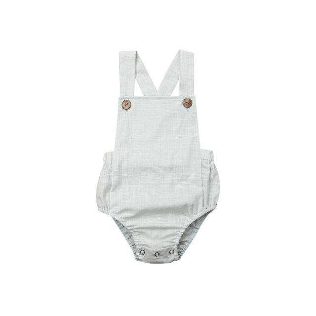 EYIIYE Baby Cotton Romper Sleeveless Sling Solid Color Jumpsuit