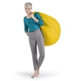 thumbnail image 3 of Fauteuil poire Gouchee Home Easy jaune – Tissu microfibre polyester doux avec rembourrage en billes de polystyrène, adapté aux adultes et aux adolescents, siège léger et portable pour dortoir ou salon, 3 of 8