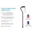 thumbnail image 2 of NOVA Designer Walking Cane with Offset Handle Lightweight Adjustable Walking Stick with Carrying Strap Blue Porcelain Design, 2 of 4