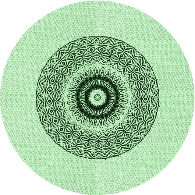 Ahgly Company Tapis d'Intérieur Ronds de Style Transitionnel Lavables à la Machine, Vert Menthe, 6 Pieds Rond