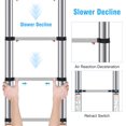thumbnail image 3 of 12.5 FT Stainless Steel Telescoping Ladders - One-Button Retraction Collapsible Extension Ladder for Home,RV,Attic,Lasts 330 LBS with Balance Bar and Wheels, 3 of 5