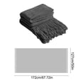 thumbnail image 3 of Meitianfacai Fringe Trim Throw Blanket with Simple Design, Lightweight Air Conditioning Blanket for Sofa, Bed and Nap Use in Soft Breathable Fabric (Gray), 3 of 6