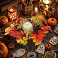 thumbnail image 4 of SLYNSHome Halloween Candle Rings Artificial Maple Leaf Mini Wreath Candle Holder Fall Autumns Thanksgiving Party Decoration, 4 of 7