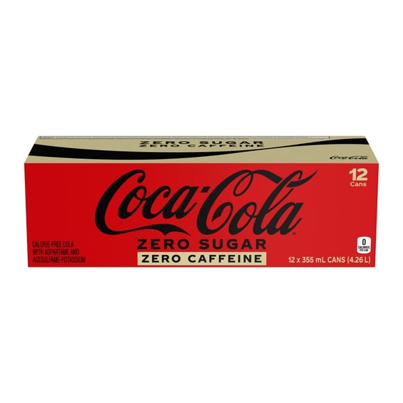 Coca-Cola Zero Sugar Zero Caffeine Fridge Pack Cans, 355 mL, 12 Pack